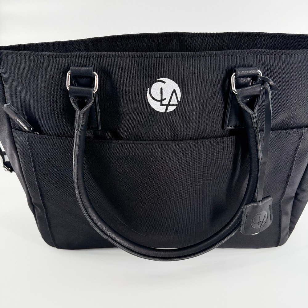Black Laptop Tote Bag Shoulder Work Travel Organizer CLA Embroidered Logog